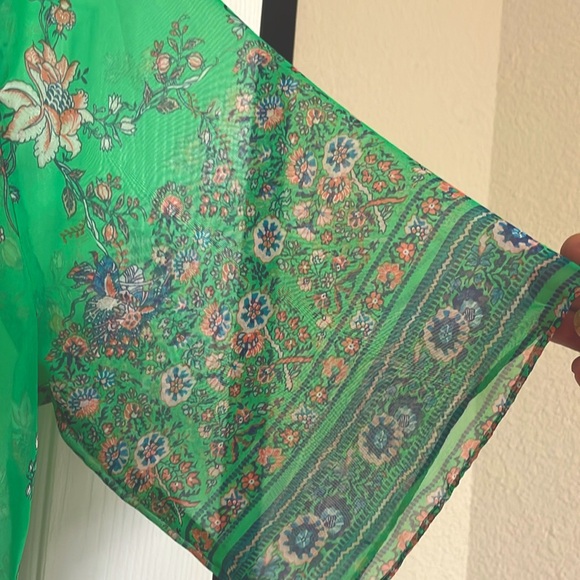 Anthropologie Green Blouse . NEW condition . Size Large - Picture 5 of 7